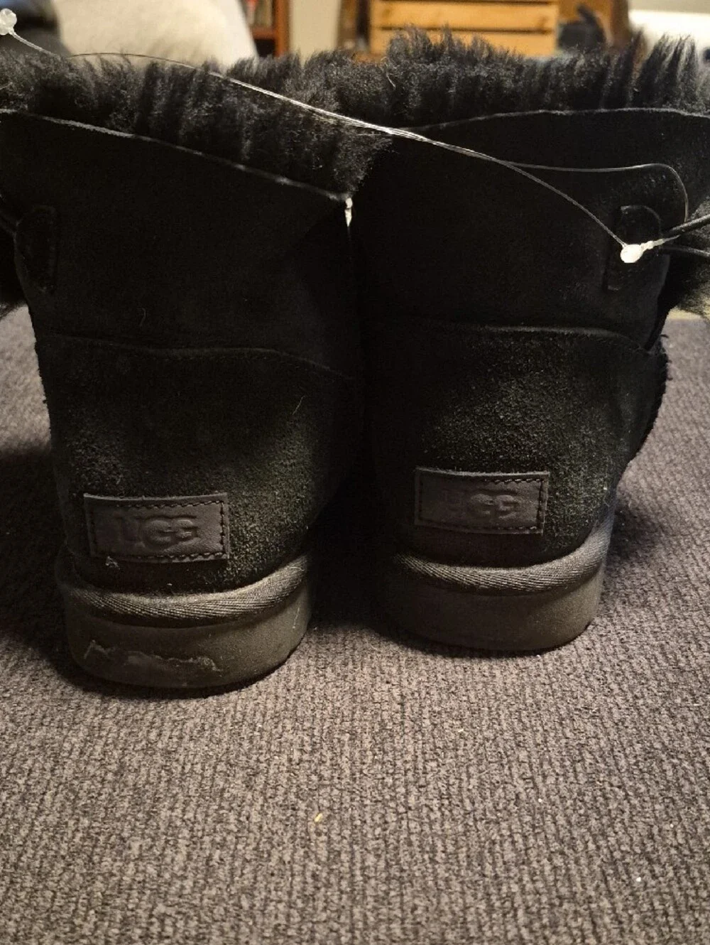UGG Women's Black Short Shearling Winter Boots